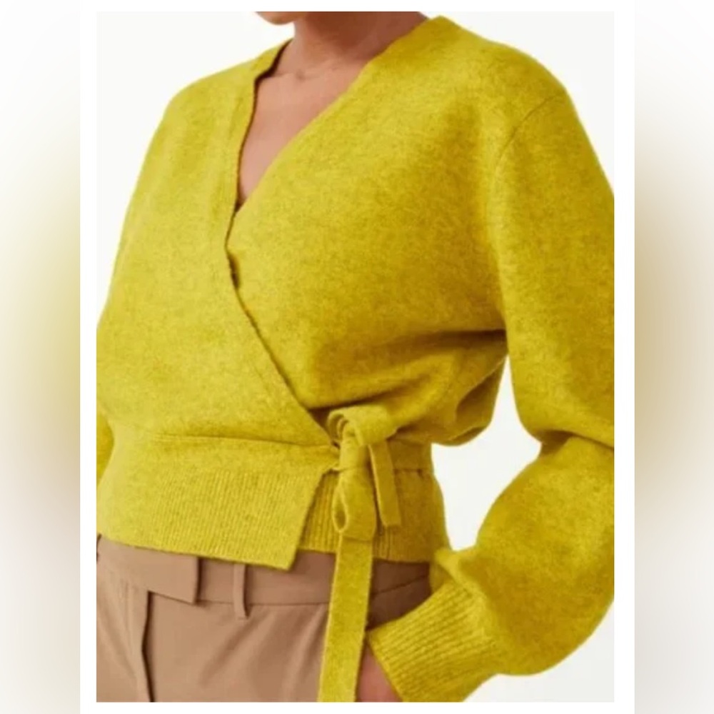 & Other Stories Lime  Green Wrap Cardigan Sweater. Size 6 (M)